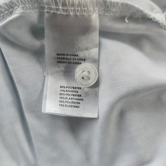 Kenneth Cole Golf Palm Tree Print Polo Shirt Men's Large Light Blue White Large - Picture 9 of 11